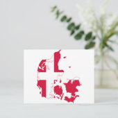 デンマーク国旗の地図DK ポストカード (スタンド正面)