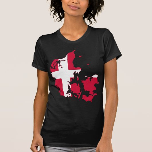 デンマーク国旗の地図DK Tシャツ (正面)