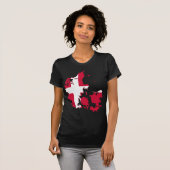 デンマーク国旗の地図DK Tシャツ (正面フル)