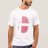 デンマーク国旗の指紋 Tシャツ (正面)