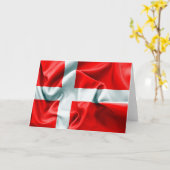 デンマーク国旗の挨拶状 カード (黄色い花)