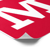 デンマーク国旗の文字 ポスター (角)