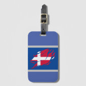 デンマーク国旗の私の中,スカンジナビアの中クローマ ラゲッジタグ (正面縦)