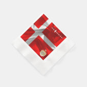 デンマーク国旗の紋章 縁ありカクテルナプキン (角)