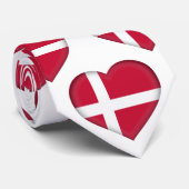 デンマーク国旗の色ハート模様ネックタイ ネクタイ (ロール)