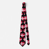 デンマーク国旗の色ハート模様ネックタイ ネクタイ (正面)