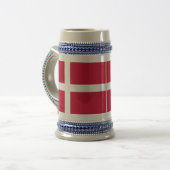 デンマーク国旗またはデンマーク国旗 ビールジョッキ (正面左)