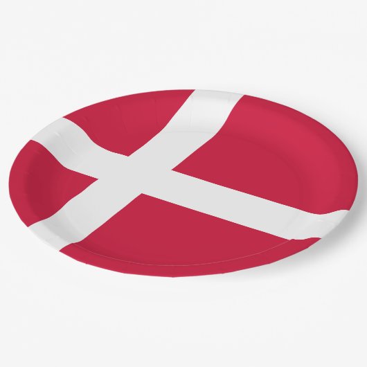 デンマーク国旗またはデンマーク国旗 ペーパープレート (アングル)
