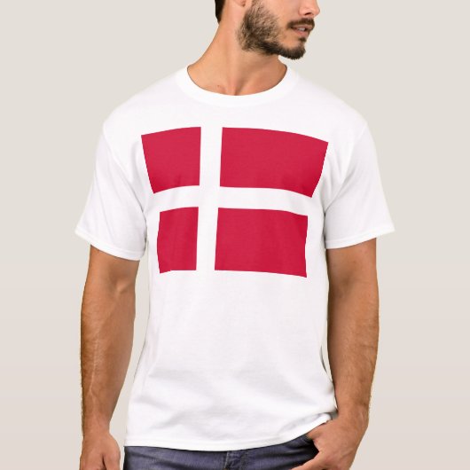 デンマーク国旗またはデンマーク国旗 Tシャツ (正面)