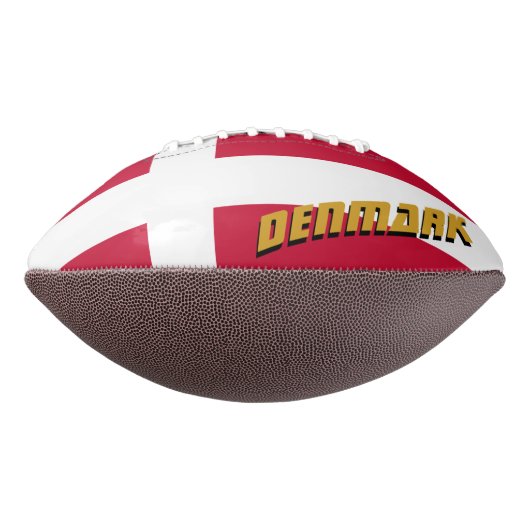 デンマーク国旗を持つアメリカンフットボール アメリカンフットボール (回転270)