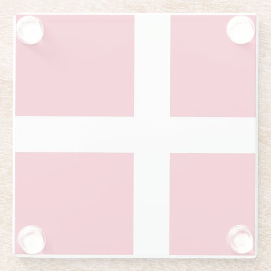 デンマーク国旗を持つガラスのコースター ガラスコースター (裏面)