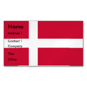 デンマーク国旗を持つ名刺マグネット マグネット名刺 (正面)