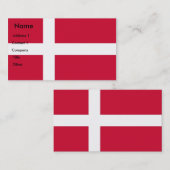 デンマーク国旗を持つ名刺 名刺 (正面/裏面)