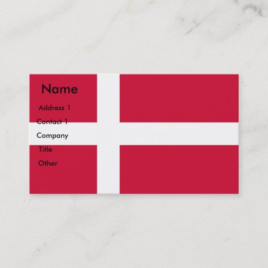 デンマーク国旗を持つ名刺 名刺 (正面)