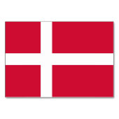 デンマーク国旗を持つ愛国的なテーブルカード テーブルナンバー (正面)