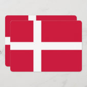 デンマーク国旗を持つ愛国的招待状 招待状 (正面/裏面)