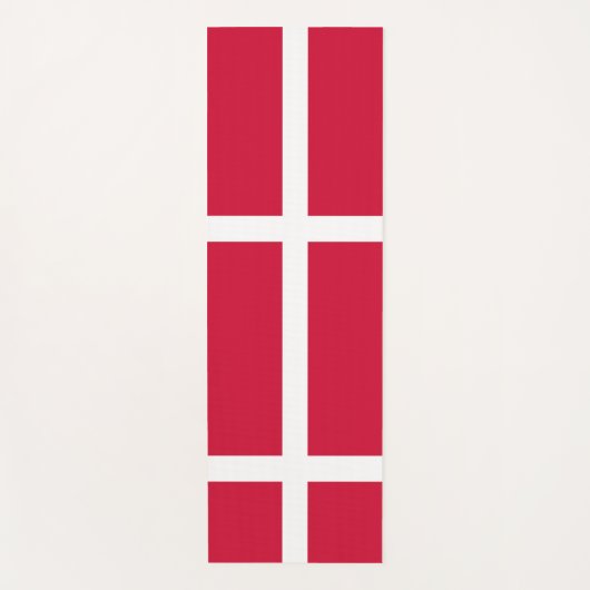 デンマーク国旗を掲げた愛国的なヨガマット ヨガマット (正面)