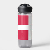 デンマーク国旗を掲げた水瓶 ウォーターボトル (正面)