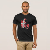 デンマーク国旗カラーマップTシャツ Tシャツ (正面フル)