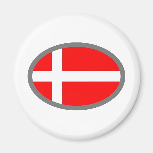 デンマーク国旗クールデザイン! マグネット (正面)