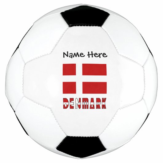 デンマーク国旗パーソナライズされた サッカーボール (正面)
