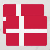 デンマーク国旗付きの愛国的な招待状 招待状 (正面/裏面)