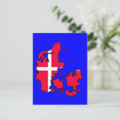 デンマーク国旗地図 ポストカード (スタンド正面)