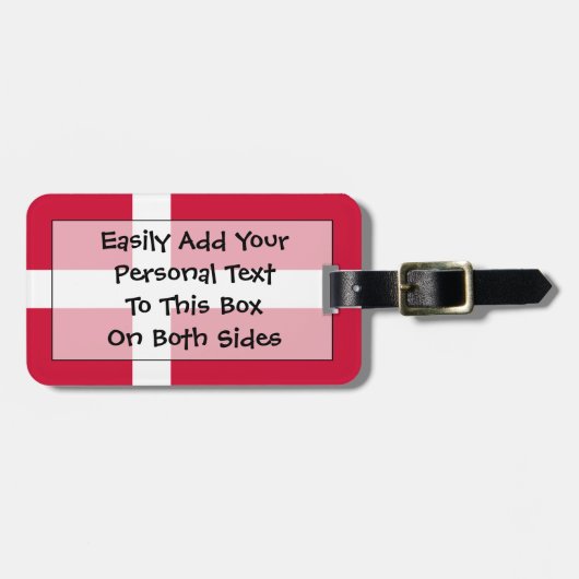 デンマーク国旗簡単ID個人 ラゲッジタグ (正面横)