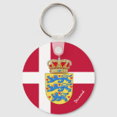 デンマーク国旗、エンブレム&デンマークの休日/スポーツ キーホルダー (正面)