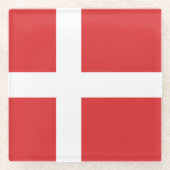 デンマーク国旗 ガラスコースター (正面)