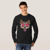 デンマーク国旗 ケアン・テリア 犬 デンマーク ポケット Tシャツ (正面フル)
