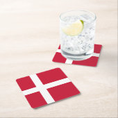 デンマーク国旗 スクエアペーパーコースター (インサイチュ)
