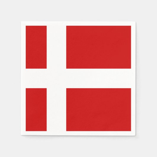 デンマーク国旗 スタンダードカクテルナプキン (正面)
