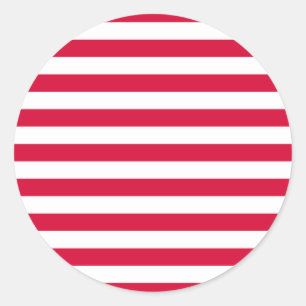 デンマーク国旗 ストライプ ラウンドシール