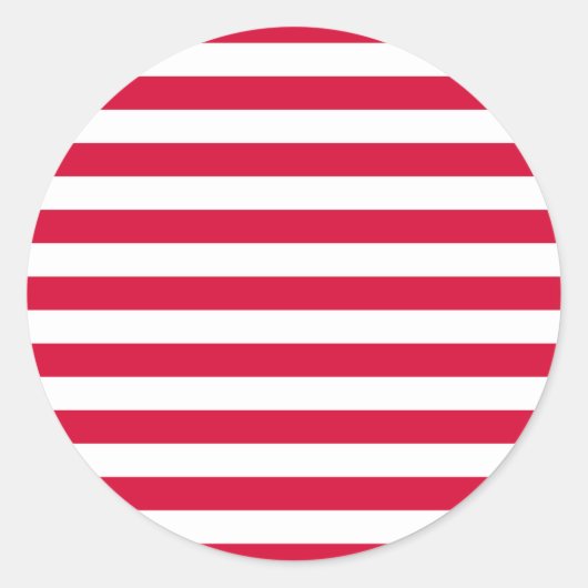 デンマーク国旗 ストライプ ラウンドシール (正面)