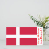 デンマーク国旗、デンマークからのハッピーホリデー シーズンカード (スタンド正面)