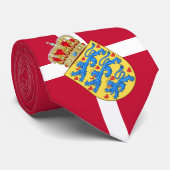 デンマーク国旗&デンマークのビジネス，旅行/スポーツ ネクタイ (ロール)