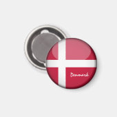 デンマーク国旗&デンマークの休日，旅行/スポーツ マグネット (正面/裏面)