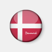 デンマーク国旗&デンマークの休日，旅行/スポーツ マグネット (正面)