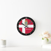 デンマーク国旗、デンマーク国旗/デザイン ラウンド壁時計 (ホーム)