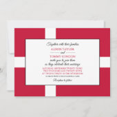 デンマーク国旗、デンマーク結婚国旗 招待状 (正面)