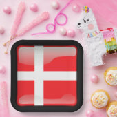 デンマーク国旗 ペーパープレート (パーティー)