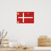 デンマーク国旗 ポスター (キッチン)