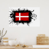 デンマーク国旗 ポスター (キッチン)