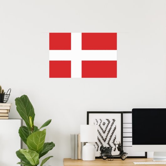 デンマーク国旗 ポスター (ホームオフィス)