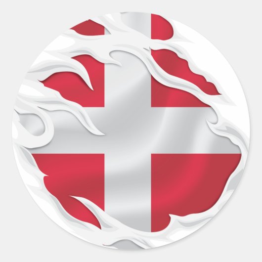 デンマーク国旗 ラウンドシール (正面)