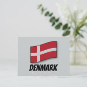 デンマーク国旗、ラベル ポストカード (スタンド正面)