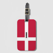 デンマーク国旗、ラベル ラゲッジタグ (正面縦)