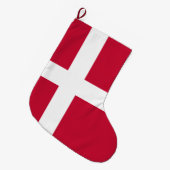 デンマーク国旗 ラージクリスマスストッキング (正面 (吊り時))