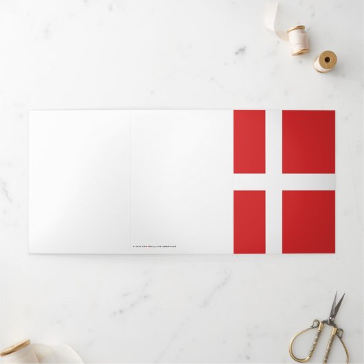 デンマーク国旗 三つ折りカード (外部)